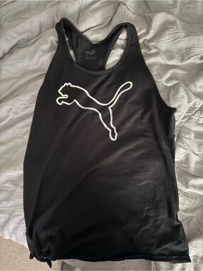 Puma Black Tank Top with White Puma Cat Outline